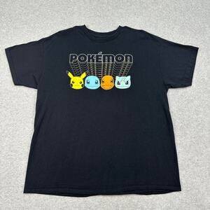 Pokémon Character T-shirt Boxes Graphic Men XL Black Short Sleeve Crew Neck 2022